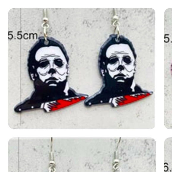 NWT Michael Myers Acrylic Dangle Earrings With Stainless Steel Posts - Picture 1 of 1